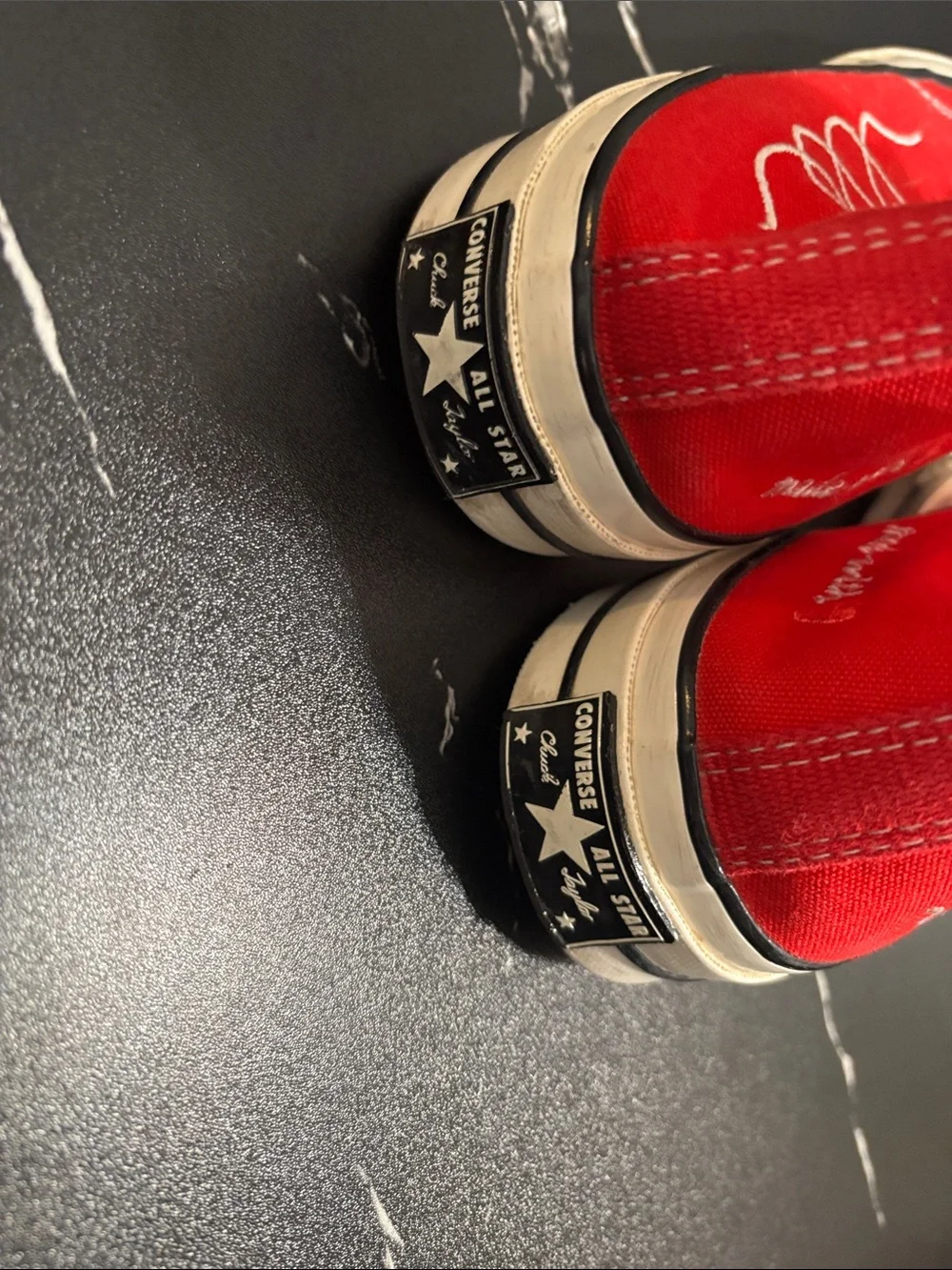 Converse Red High-Top Canvas Sneakers with White Accents - Picture 3 of 6